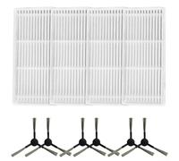 Kit de 10 filtres latéraux compatibles avec les aspirateurs robots WAP Robot W300, comprend 4 filtres HEPA, 6 brosses latérales (A)