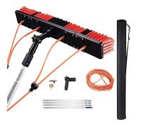 Kit de 10 m de poteau d'alimentation en eau pour le nettoyage des fenêtres, nettoyeur de panneaux solaires télescopiques réglables, bâtons de lavage d'extérieur extensibles avec brosse de nettoyage