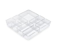 Emuca Kit de 10 seaux organisateurs Cube pour tiroirs – Plastique transparent – Indéterminé G