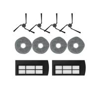 Kit de 10 pièces de rechange pour aspirateur robot Eufy X9 Pro - Comprend 4 brosses latérales, 2 filtres HEPA, 4 serpillères - Kit d'entretien d'accessoires