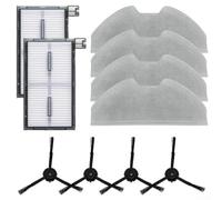 Kit de 10 pièces de rechange pour aspirateurs robot pour Eufy X8 Pro Series X8 Pro SES, 2 filtres HEPA, 4 brosses latérales, 4 chiffons