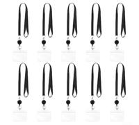 Kit de 10 porte-badges rétractables avec clips en plastique ABS et 10 clips | Orientation verticale et horizontale, fenêtre en plastique transparent, s'adapte aux cartes d'identité standard, lot de 10