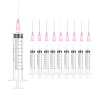 Kit de 10 Seringues10ml avec Aiguilles Robustes Seringue Plastique Emballées Individuellement Seringue Colostrum Idéales pour Laboratoire, Jardinage et Soins des Animaux