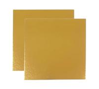 Kit de 10 Supports à Gâteaux Carrés | 25 x 25 cm | Carton Réversible Doré | Socle Gâteau Parfaites pour Pâtisserie, Tarte et Biscuits | Fabriqués en Europe | 1 mm d'épaisseur | Couleur Or