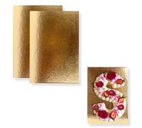 Kit de 10 Supports à Gâteaux Rectangulaires | 30x20 cm | Carton Réversible | Plateau pour présenter Pâtisserie, Layer our Number cakes | Fabriqués en Europe | 1 mm d'épaisseur | Doré