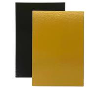 Kit de 10 Supports à Gâteaux Rectangulaires | 40x30 cm | Carton Réversible | Plateau pour présenter Pâtisserie, Layer our Number cakes | Fabriqués en Europe | 1 mm d'épaisseur | Noir et Doré