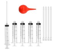 Kit de 10 tubes d'alimentation pour petits animaux, 10 seringues transparentes + 10 tubes d'alimentation + 1 ampoule pour chiot, chaton, laboratoires scientifiques et mesure (seringue de 20 ml + tube