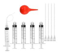 Kit de 10 tubes d'alimentation pour petits animaux, 10 seringues transparentes + 10 tubes d'alimentation + 1 ampoule pour chiot, chaton, laboratoires scientifiques et mesure (seringue de 5 ml + tube