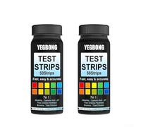 Kit de 100 bandelettes de test pour l'eau d'aquarium pour tester le pH, le kH, le GH, le NO3 et les niveaux de brome dans les habitats aquatiques