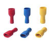 Kit de 100 cosses à ressort FDFD, fiches connexion rapide entièrement isolées 2,8/4,8/6,3 mm, connecteurs fils pressés froid(Red FDFD1.25-187)