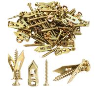 Kit de 100 Set Chevilles Autoperceuses pour Cloison Sèche | Kit d'ancrage avec Vis pour Marteau pour la Fixation de Meub, 12 x 30 mm