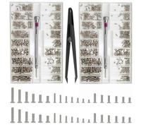Kit de 1000 Pièces Micro Vis de Réparation M1.2 M1.4 M2 - 18 Types en Argent, Kit d'Assortiment de Petites Pièces Avec Tournevis Pour Réparation Minuscule