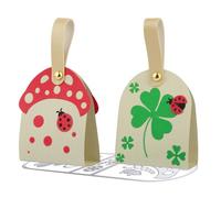 Kit de 10pcs Matrices de Découpe Scrapbooking Nouvel An Dies Cutting Porte Bonheur Boîte Cochon Trèfle Champignon Coccinelle Pochoirs Décoration DIY pour Artisanat Fête Anniversaire Noël