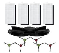 Kit de 11 brosses latérales principales pour aspirateur robot pour Cecotec pour Conga Eternal Pet Max pour X-Treme, 1 brosse à rouleau principale, 4 filtres HEPA, 6 brosses latérales