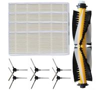 Kit de 11 brosses latérales principales pour aspirateurs robot pour Blaupunkt Bluebot XEASY BPK VCBB1XE VCBB1XPW+, 1 brosse rouleau principale, 4 filtres HEPA, 6 brosses latérales