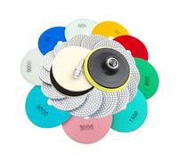 Kit de 11 Disque De Polissage Diamant 125mm, Plateau De PonçAge Avec M14 Tampons De Polissage Pour BéTon Pierre Granit Et Marbre Avec Pads De 50# à 10000# AdaptéS à Une Machine à Polir