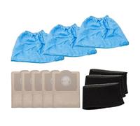 Kit De 11 Sacs À Poussière Avec Filtre En Mousse Bleu, Compatible Avec L'aspirateur Eau Et Poussière Einhell TC-VC 1800. Accessoires