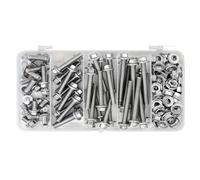 Kit de 112 boulons et écrous à tête hexagonale bride en acier inoxydable 304 M6 10 mm, 20, 30, 40, 50 Kit de Vis et Boulons