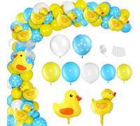 Kit de 113 guirlandes d'arche de ballons en latex jaune de 30,5 cm, 25,4 cm, 12,7 cm, mini ballons en aluminium pour décoration de fête prénatale, décorations de fête d'anniversaire sur le thème du