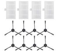 Kit de 12 brosses latérales filtrantes compatibles avec aspirateur robot pour Uwant U200/U200 Pro, 4 filtres HEPA, 8 brosses latérales