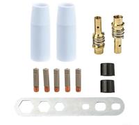 Kit de 12 buses de soudage pour torches Mb 15ak 14ak Mig avec embouts enduits en faïence, isolateurs et clé à molette (1,0 mm)