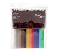 KIT DE 12 COLLIERS IDENTIFICATION POUR CHIOTS DOOGY 10MM x 7-33CM - F0111
