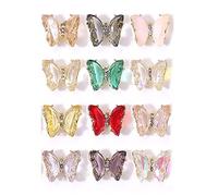 Kit de 12 pièces/ensemble de en de verre pour nail art, papillon, vêtements, chaussures, téléphones, à bijoux, pierres précieuses brillantes, kit d ' accessoires de bricolage,