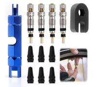 Kit de 12 Pièces pour Valves Tubeless VTT, Inclut Noyaux de Valve Presta, Outil Démonte Obus, et Adaptateurs de Pompe à Vélo - Solution Universelle pour la Réparation (12 Pcs)