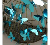 Kit de 12 Stickers papillons 3D miroirs bleu