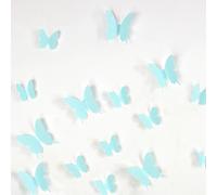 Kit de 12 Stickers papillons 3D turquoise