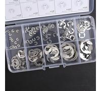 Kit de 120 clips E en acier inoxydable M1,5-M10 mm - Assortiment de bagues de retenue externes pour tige de fixation d'arbre rainurée - Pièces mobiles