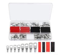 Kit de 120 connecteurs de câble avec bornes à anneau et tubes thermorétractables pour une connectivité électrique optimale