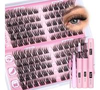Kit de 120 faux cils individuels avec pince à épiler et joint d'étanchéité 11 à 16 mm, courbure C, 120 pièces Eefofnn