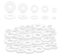 Kit de 120 rondelles en caoutchouc, 12/18/20/25/30mm rondelles en caoutchouc plates pour boulons, rondelles en caoutchouc pour vis Appareils ménagers Robinetterie Porte de douche en verre (blanc)