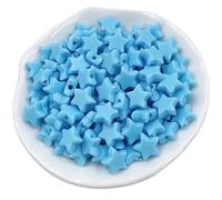 Kit de 1200 perles intercalaires en acrylique en forme d'étoile macaron de 10 mm pour loisirs créatifs, bracelets, colliers, boucles d'oreilles, bricolage (bleu)