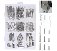 Kit de 122 pièces chape et clip en acier inoxydable, goupilles de chape M6 M8 et clips fendus M1,5 M2 M3 pour remorquage, automobile et atelier