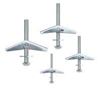 Kit de 126 pièces de fixation murale pour cavité - Ancrages à ressort pour plaques de plâtre avec boulons et rondelles M3 M4 M5 M6, vis d'expansion robustes pour cloison sèche, bois, plafonds