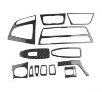 Kit de 13 garnitures intérieures en fibre de carbone, moulures décoratives pour BMW Série 3 F30, Série 4 F34, accessoires de console de tableau de bord, motif tissé noir