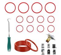 Kit de 13 joints d'étanchéité compatibles avec DeLonghi ECAM ESAM ETM - 8 joints pour unité de percolation et 4 joints de piston - Avec mini crochet et outil de retrait de joint torique - Kit de