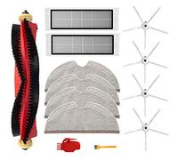 Kit de 13 pièces aspirateur pour Xiaomi pour Roborock S6 S60 S65 S5 Max S6 MAXV S6 Pure Accessoires, 1 Rouleau de balais, 2 filtres, 4 Chiffons de serpillière, 4 brosses latérales