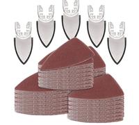 Kit de 130 patins de ponçage oscillants, 5 patins de ponçage pour doigts, 125 papiers abrasifs, grains 60/80/120/180/240, papier abrasif multifonction pour bois/plâtre, autres surfaces