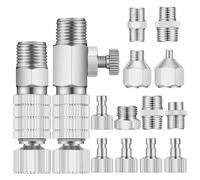 Kit de 14 connecteurs pour aérographe pour tuyau de compresseur d'air avec déconnexion rapide et double taille de filetage pour des options d'installation flexibles