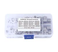 Kit de 145 inserts de réparation de filetage en fil d’acier inoxydable, ensemble d’inserts filetés à manchon de vis pour alliage d’aluminium, outil de réparation de filetage