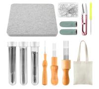 Kit de 148 pièces de feutrage à l'aiguille 20,3 x 25,4 cm - Outils de feutrage à l'aiguille - Fournitures de feutrage avec aiguilles de feutrage, protège-doigts, poignée en bois, sac à ciseaux pour débutants et professionnels