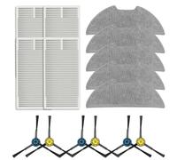 Kit de 15 brosses latérales compatibles avec aspirateur robot Eure-ka NERE10S E10S, 6 brosses latérales, 4 filtres HEPA, 5 chiffons