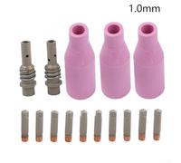Kit de 15 buses de torche MIG 15AK avec embouts en cuivre, buse à gaz en faïence pour consommables de soudage MB15, doublure de 0,6 mm à 0,2 mm et diffuseur de support de pointe pour MAG pour pièces