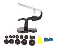 Kit de 15 outils de pressage pour montres, comprenant un extracteur et un remonteur de fond de montre ainsi qu’un outil de remplacement de la pile, 12 matrices en plastique ABS