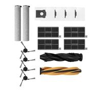 Kit de 15 pièces de rechange pour aspirateur robot Dreame pour MOVA Z60 Pro/Z60 Ultra, 1 paire de brosses principales, 2 balais à rouleaux, 4 brosses latérales, 4 filtres HEPA et 4 sacs à poussière