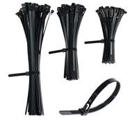 Kit De 150 Attaches Câbles Réutilisables : Attache Cable Noir, Serre Cable UV-Résistant (150/200/300mm X 7.6mm, 50 Pièces Par Taille), Adapté à La Cable Management, Jardinage, Bureau, Atelier