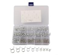 Kit de 150 colliers de serrage à double fil, clips à ressort en acier inoxydable pour tuyau d'eau et tuyau d'air, 10 tailles (5 mm à 14 mm)